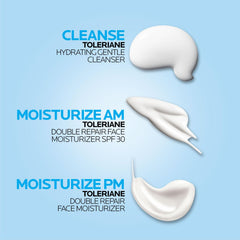 La Roche-Posay SPF moisturizer applied to hand showing lightweight sun protection benefit