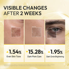 LAB BY He is_ label with ingredient list highlighting active brighteners