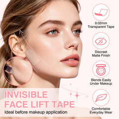 LadPemo tape application on jawline demonstrating quick contouring effect