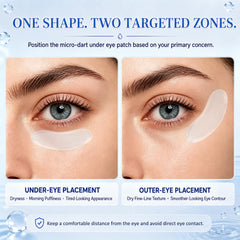 LadPemo patch applied under eye to reduce puffiness and hydrate quickly
