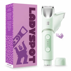 LADYSPOT SpinDuo front view showing compact design and controls for easy grooming