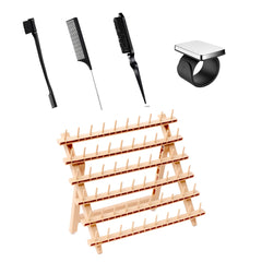 Laflare front view of 60-peg rack keeps extensions organized and accessible