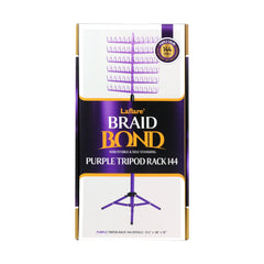 Laflare standing braid organizer front view showing 144 pegs and height-adjustable frame for efficient workflow