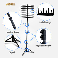 Laflare side view base showing stable footprint and tip-resistant benefit