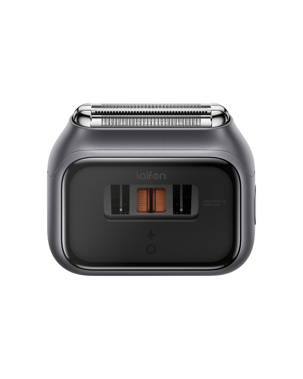 Laifen front view space gray aluminum showing compact ergonomic design benefit