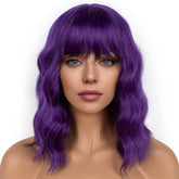 LANCAINI dark purple bob front view showing natural volume and color benefit