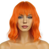 LANCAINI front view orange bob shows vibrant color and flattering fringe