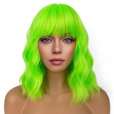 LANCAINI front view neon green bob showcasing vibrant color and flattering shape