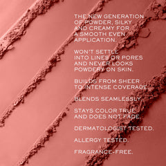Lancôme close-up of powder texture highlighting silky blendability benefit