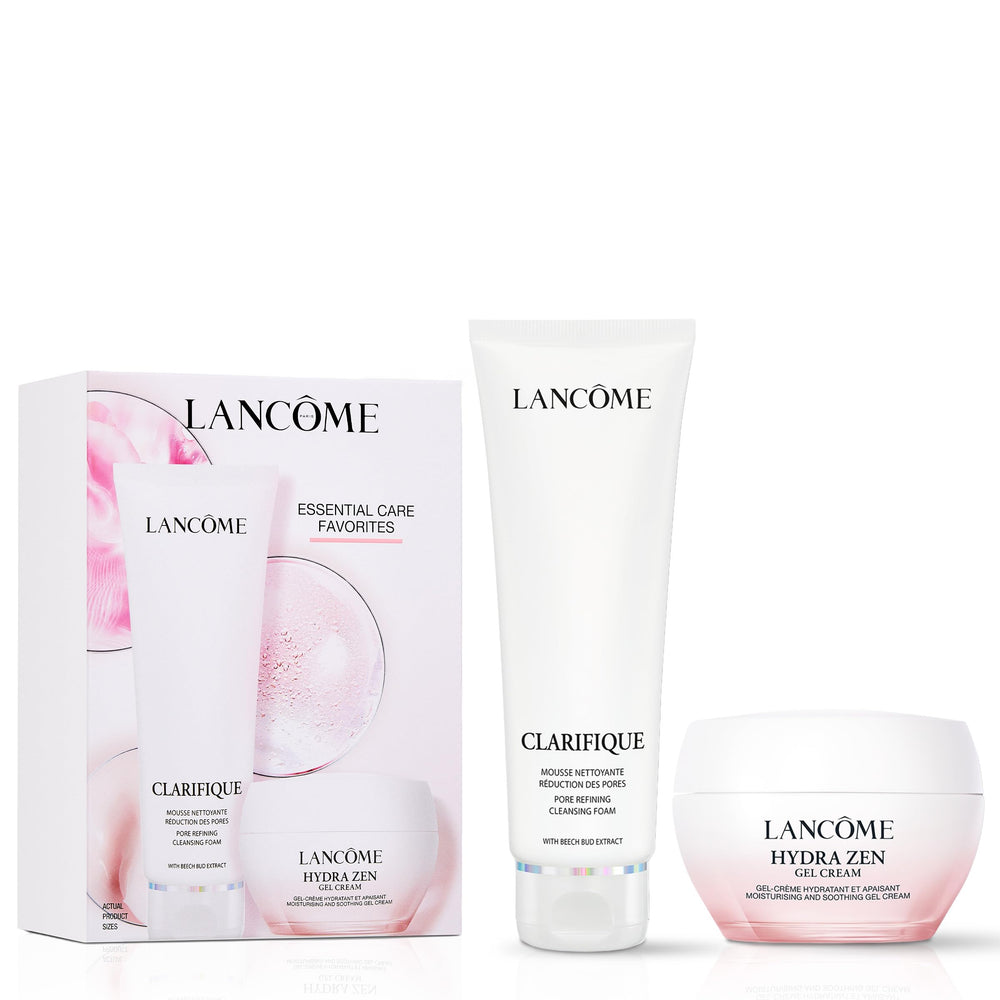 Lancôme Clarifique and Hydra Zen front packaging showing elegant gift presentation and clarity