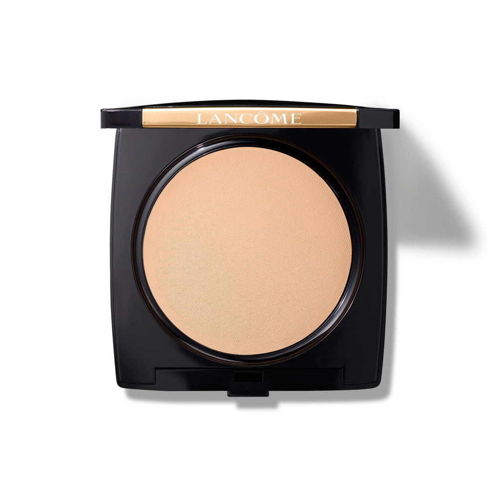 Lancôme compact front view showing sleek packaging and portability benefit