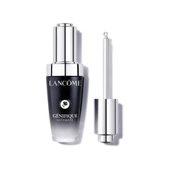 Lancôme Génifique front bottle showcasing premium packaging and quick benefits