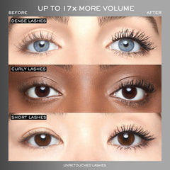 Lancôme Hypnôse Drama S-shaped brush close-up demonstrating full lash contact for even volume
