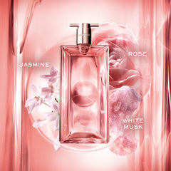 Lancôme Idôle side profile highlighting bottle contour and thin silhouette for refined aesthetic