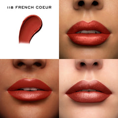 Lancôme lipstick bullet close-up revealing creamy texture and rich color