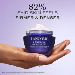 Lancôme dispensing cream from jar to demonstrate easy application and controlled use benefit