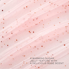 Lancôme sugar scrub texture close-up in hand, shows grains and hydrating cream