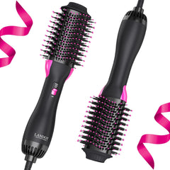 LANDOT front view showing styler and benefits for quick salon results