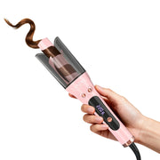 LANDOT front view of automatic rotating curling iron showing sleek design and quick styling