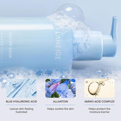 LANEIGE cleanser in use on wet face to remove daily impurities