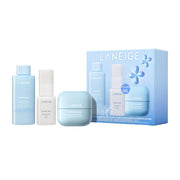 LANEIGE front packaging set showing three products and clear routine benefits