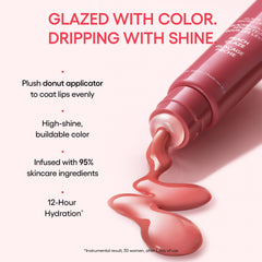 LANEIGE texture swatch on skin highlighting glossy finish and nourishing serum benefits