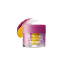 LANEIGE jar front view showing Acai Mango Smoothie mask and moisturized lips