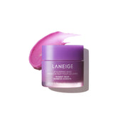 LANEIGE front jar view showing compact overnight lip treatment benefits
