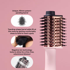 L'ANGE HAIR bristles and titanium texture detail showing gentle grip and even heat distribution benefit