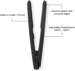 L'ANGE HAIR flat iron in use polishing hair for a shiny, one-pass result