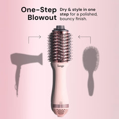L'ANGE HAIR close-up of 60mm titanium oval barrel showing smooth heat distribution benefit