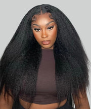 Lannaax front packed wig showing full kinky straight style and instant volume