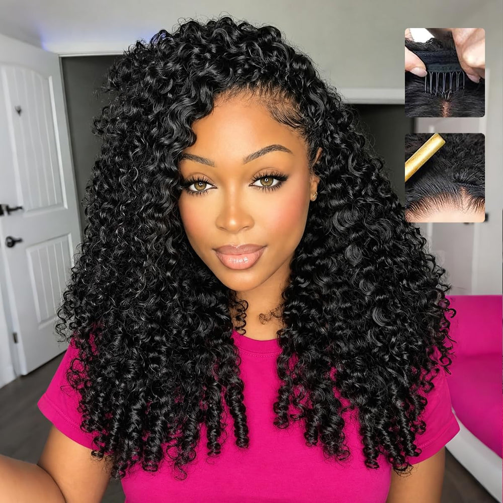 Larhali front packaging showing half wig ready-to-wear and quick install benefit