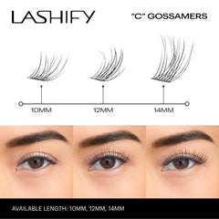 Gossamer lashes held on a Fuse Control Wand, demonstrating Lashify precise placement