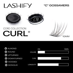 Lashify open cartridge displaying 12 Gossamer lashes for precise customization