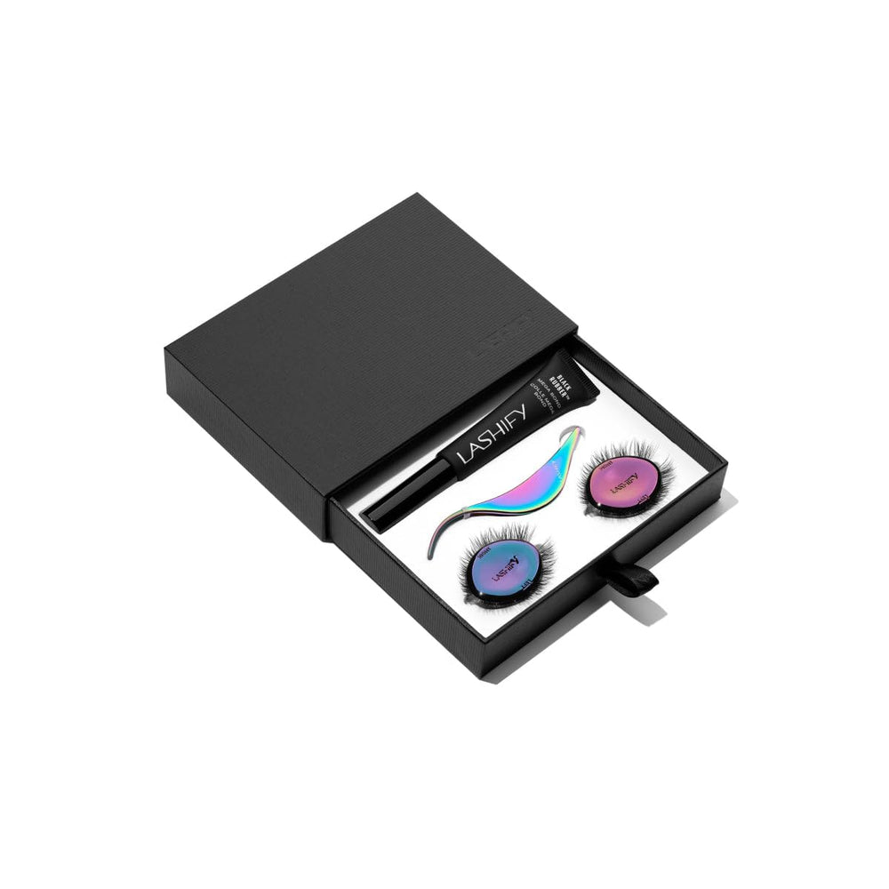 Lashify trial kit front packaging showing compact case and essentials for beginners
