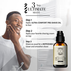 Lather & Wood oil drops and texture on hand highlighting lightweight absorption and slip benefit