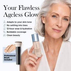 LATORICE flat-top brush close-up highlighting smooth blending benefit