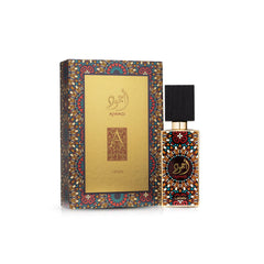 Lattafa Ajwad box and cap displayed together highlighting premium packaging appeal