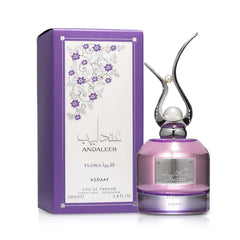 Lattafa Asdaaf Andaleeb Flora closeup of fragrance notes emphasizing floral-fruity blend