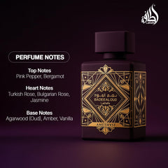 Lattafa box label with product name and clear ingredient cues