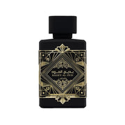 Lattafa Bade'e Al Oud bottle front showing elegant design and luxurious appeal