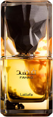 Lattafa Fahad front bottle showing elegant design and bold masculine presence