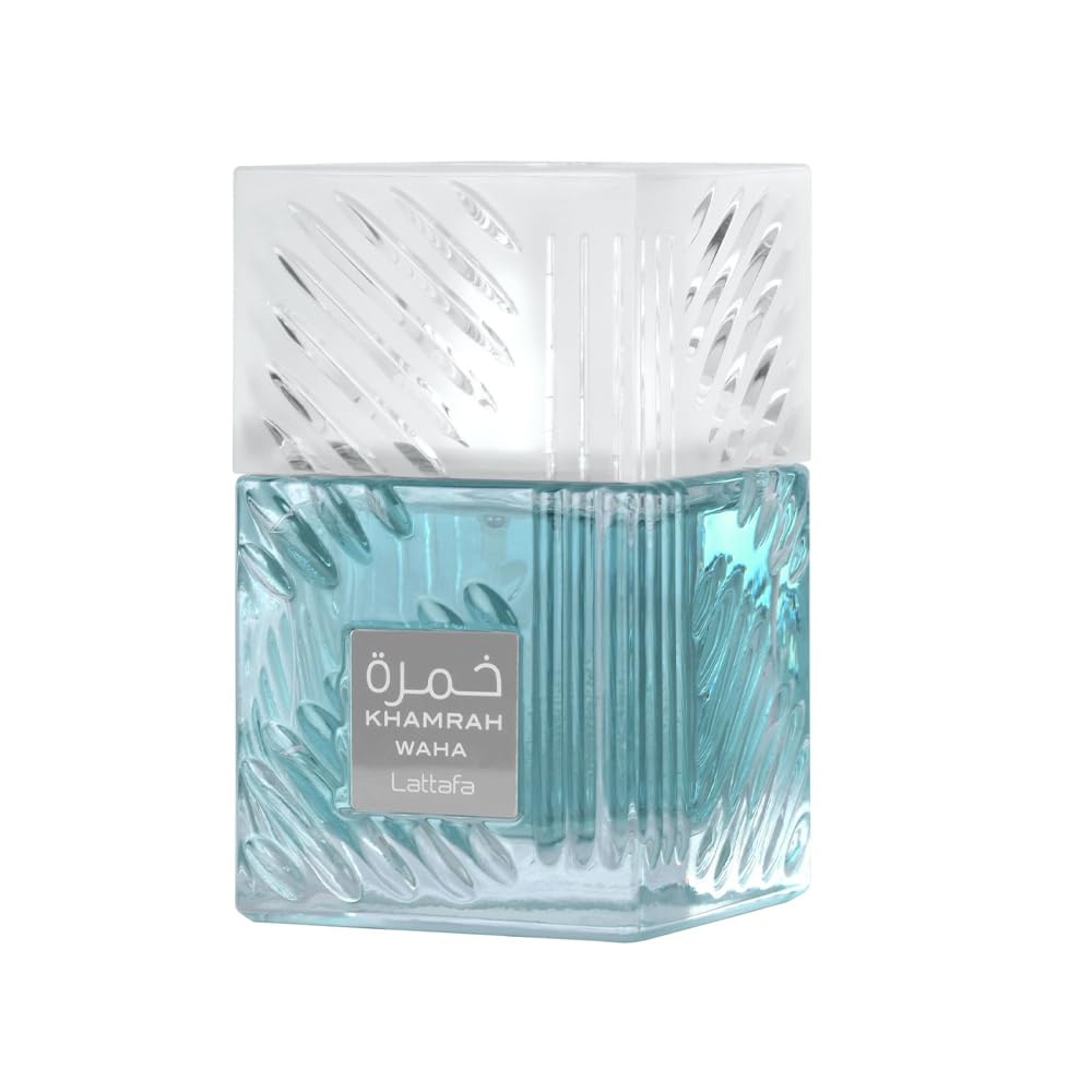 Lattafa Khamrah Waha front bottle view showing elegant design and confident appeal