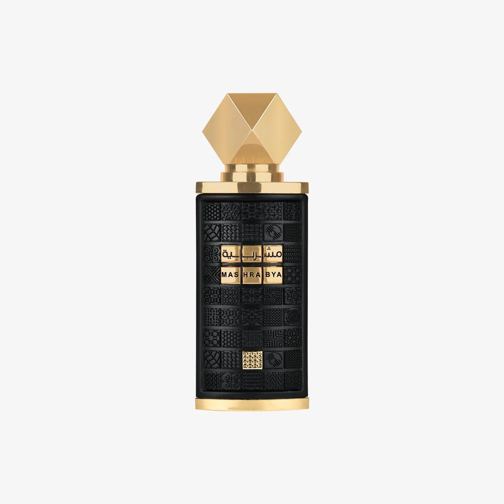 Lattafa Mashrabya front packaging showing bottle and box for gifting benefit
