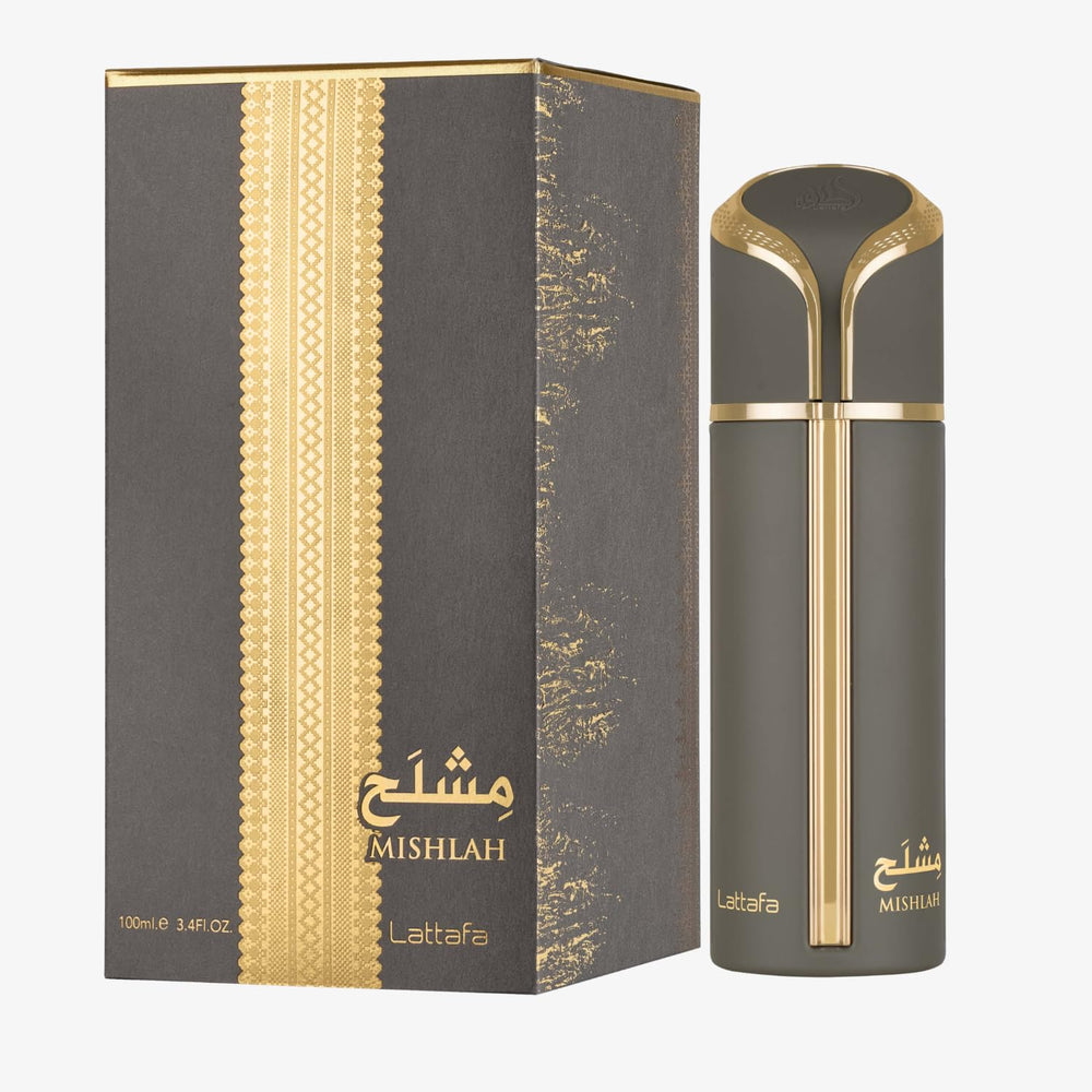 Lattafa Mishlah front packaging showing elegant bottle and box, highlighting premium gift appeal