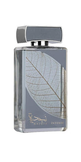 Lattafa Najdia Intense front bottle view showing elegant design and instant freshness