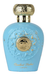 Lattafa Opulent Dubai front bottle with gold accents showing premium presentation and elegance