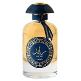 Lattafa Ra'ed Gold Luxe front packaging shows elegant blue gold box and luxe appeal