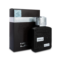Lattafa Ramz Silver front bottle showing sleek design and modern appeal